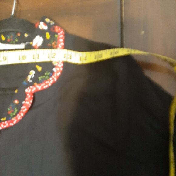 Vintage Kithie Lee Black Novelty Collared Button Down Shirt Short Sleeves Size 8 - Picture 10 of 13